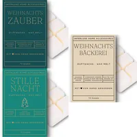 Interluxe Duftwachs 3er Sparset - Weihnacht mit Weihnachtsbäckerei, Stille Nacht und Weihnachtszauber Duftmelt Wachsmelt Waxmelt duftendes Wachs