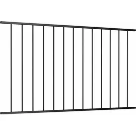 vidaXL Zaunelement Pulverbeschichteter Stahl 75 x 163 cm Schwarz