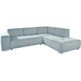 Home Affaire Ecksofa "Sapporo L-Form", blau (aqua), B:272cm H:78cm T:222cm, Struktur fein (100% Polyester);Luxus-Microfaser weich (90% Polyester, 10% Polyacryl);Struktur imprägniert (100% Polyester), Sofas, Ecksofa, wahlweise Bettfunktion oder Sitztiefenverstellung,