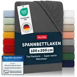 Blumtal Spannbettlaken Mikrofaser 100 x 200 cm grau