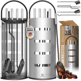 Kesser Kaminbesteck Set 5-teilig Edelstahl Silber