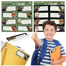 sarcia.eu Stickerbuch Dinosaurier Namensaufkleber Set 16 selbstklebende Sticker