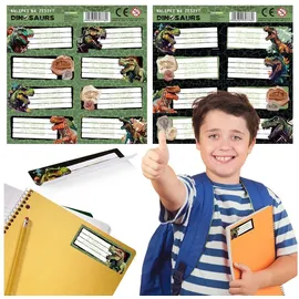 sarcia.eu Stickerbuch Dinosaurier Namensaufkleber Set 16 selbstklebende Sticker