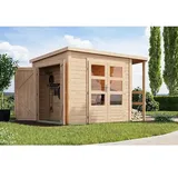 Karibu Gerätehaus Multi  (Außenmaß inkl. Dachüberstand  (B x T): 319 x 219 cm, Holz, Naturbelassen)