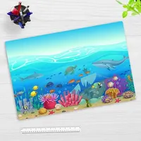 cover-your-desk Schreibtischunterlage für Kinder Illustrierte Unterwasserwelt für Kinder, aus hochwertigem Vinyl , 60 x 40 cm