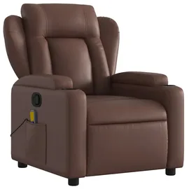 vidaXL Massagesessel mit verstellbarer Rückenlehne Kunstleder 94,5 x 100 x 94,5 cm Braun