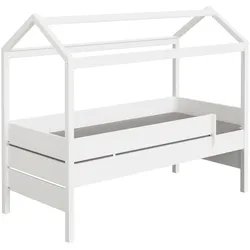 Hausbett PAIDI "TINY HOUSE", weiß (kreideweiß), B:100cm H:175cm L:210cm, Betten, mit Rausfallschutz, individuell gestaltbar, hochwertig verarbeitet