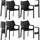 CLP Gartenstuhl Diva 4er Set stapelbar  schwarz