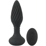 ANOS Vibro-Analplug „Remote Controlled Butt Plug“ rotiert und vibriert in 10 Modi, schwarz