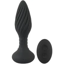 ANOS Vibro-Analplug „Remote Controlled Butt Plug“ rotiert und vibriert in 10 Modi, schwarz