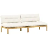 vidaXL Mittelsofa Einheit Helles Akazie und Cremeweiß 240 x 80 x 82 cm