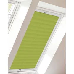 Dachfensterplissee SUNLINES "StartUp Style Crepe", grün (grün, weiß), B:97,4cm H:93,9cm, Obermaterial: 100% Polyester, Plissees, mit Führungsschienen