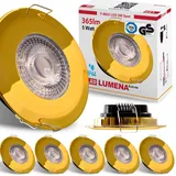 Maxkomfort GmbH 6x LED Bad Einbaustrahler Ultra Flach 5 Watt Gold 230V Rund warmweiß Deckenstrahler Spot Deckenspot Lumena SL82-NS - Gold