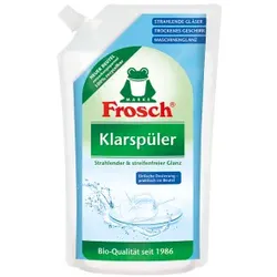 Frosch Bio-Alkohol Klarspüler, Klarspülmittel sorgt durch schnelles Trocknen für strahlenden Glanz, 750 ml - Beutel
