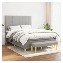 vidaXL Boxspringbett 140 x 200 cm Hellgrau
