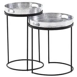 WOHNLING Beistelltische-Set Aluminium silber