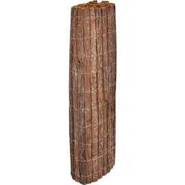 vidaXL Rindenzaun 100 x 600 cm Braun/Holz