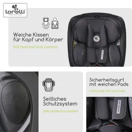 Lorelli Kindersitz Aviator, Mitwachsender Autositz mit Isofix grau