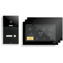 GVS - 1-Familienhaus IP Video Türsprechanlage AVS5503A - Mit 3x10 Zoll Monitor, App, HD-Kamera & Türöffner Funktion
