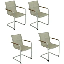 4x Freischwinger Stuhl Stühle Sessel Set Gartensessel Garten Balkon Terrasse
