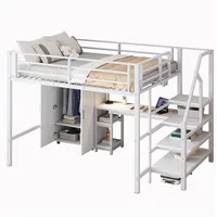 REDOM Hochbett Funktionsbett,Einzelbett,Jugendbett,Kinderbett (Hochbett 140x200 cm mit Kleiderschrank, Schreibtisch & Stauraumleiter Multifunktionale Ablage für Kinderzimmer) ohne Matratze