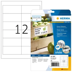 HERMA Etiketten A4 97x42.3 mm weiß extrem stark haftend Papier matt 300 St., Wei