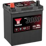 YUASA 36Ah 12V 330A YBX3055 YBX3000 DIN/ISO B19 Starterbatterie