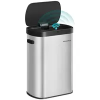 SONGMICS Mülleimer Sensor-Mülleimer, Küche 50 L, mit Sensor, Stahl, Kohlefilter, Softclose-Deckel schwarz|silberfarben