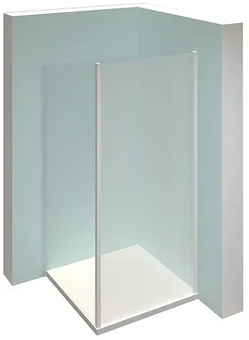 Seitenwand Hüppe Alpha 2 für Duschtasse, silber matt, 4 mm, 200-1200 Höhe 500-2000 mm - A20580087321