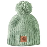 Carhartt Women's Rib Knit Sherpa-Lined Pom Beanie, Jade, OFA - Einheitsgröße