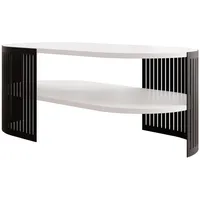 Mirjan24 Couchsitch, Schwarz, Weiß, Metall, Oval,Oval, 50x40x100 cm, Wohnzimmer,