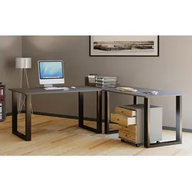 VCM Eckschreibtisch Lona schwarz