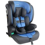 XOMAX LM238 Kindersitz mit ISOFIX I mitwachsend I 9-36 kg, 15 Monate - 12 Jahre, Gruppe 1/2/3 I 5-Punkt-Gurt und 3-Punkt-Gurt I Bezug abnehmbar und waschbar I ECE R129 I anthrazit-blau