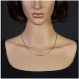Schmuck Krone Goldkette 2,5mm Paper Clip Kette aus 585 Gelbgold strukturiert 45cm, Gold 585 goldfarben