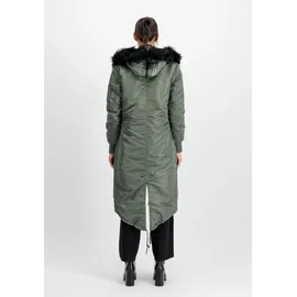 Alpha Industries Long Fishtail Jacke - Vintage Green - XS