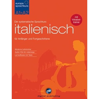 Europa Sprachkurs A1+A2, Italienisch, 2 CD-ROMs m. 4 Audio-CDs u. 2 Lehrbücher Der systematische Sprachkurs für Anfänger und Fortgeschrittene. Mit Vokabeltrainer. Für Windows 2000, XP oder Vista