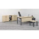 xl moebel gmbh Luxus Büro Set Moderne Holz Möbel Eckschreibtisch Schrank Couchtisch - Beige