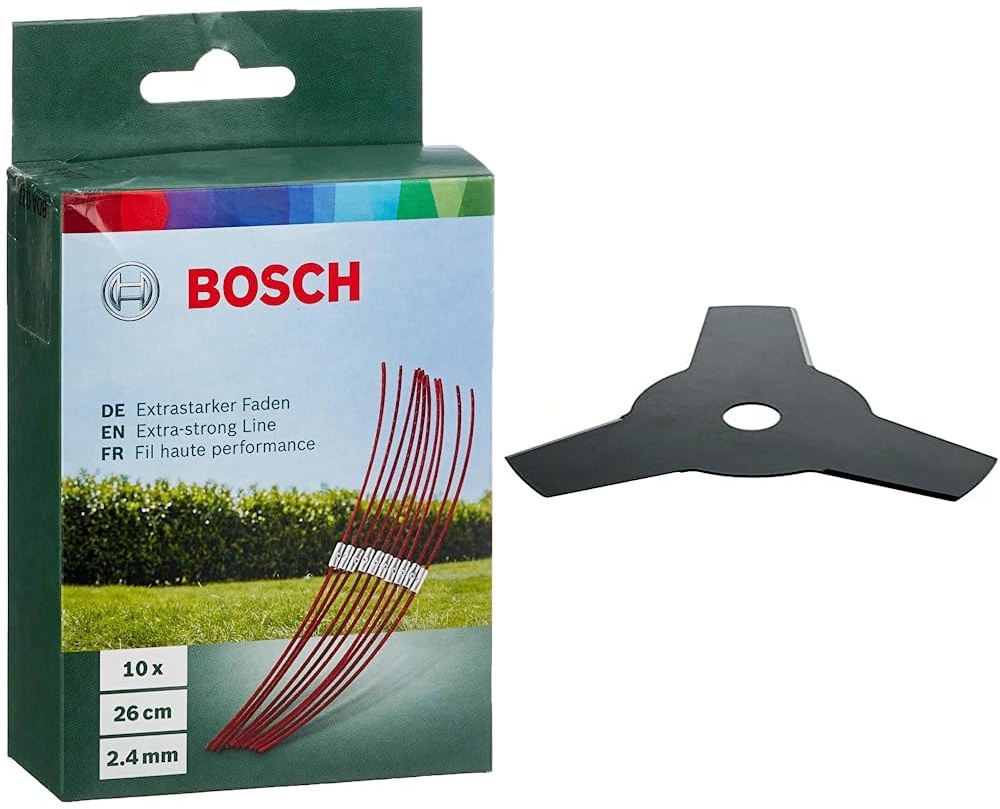 Bosch F016800181 Trimmerfaden extra stark / 26 cm ART 26 combitrimm & f016800414 AFS 23–37 Freischneider-Klinge