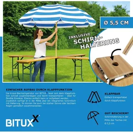 BITUXX Bierzeltgarnitur Festzeltgarnitur Biertisch Stehtisch Quattro klappbar Kreuzform 241cm - Bituxx