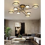 QAZPLM LED Deckenlampe Wohnzimmer deckenleuchte Dimmbar Moderne Pendelleuchten hängelampe wohnzimmer mit Fernbedienung Wohnzimmerlampen Küche Schlafzimmer deckenlampe wohnzimmer Hängelampe (Schwarz)