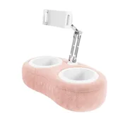 Tablet-Ständer, Handyhalter, gemütlicher Tablet-Ständer, gemütlicher Tablet-Ständer mit Kissen und Snackschale, verstellbarer Handy- und Tablet-Halter mit Kissen für Schoß und Couch, Blau, Rosa, Gelb