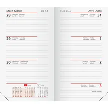 rido/idé 2026 Rido Wochen-Ersatzkalendarium Taschenplaner int. | 87×153 mm, Karton, weiß