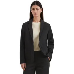 Jerseyblazer MARC O'POLO "aus Interlock-Qualität", Damen, Gr. 36, schwarz, Obermaterial: 96% Baumwolle, 4% Elasthan, unifarben, regular fit normal, Langarm normaler Saum, Blazer