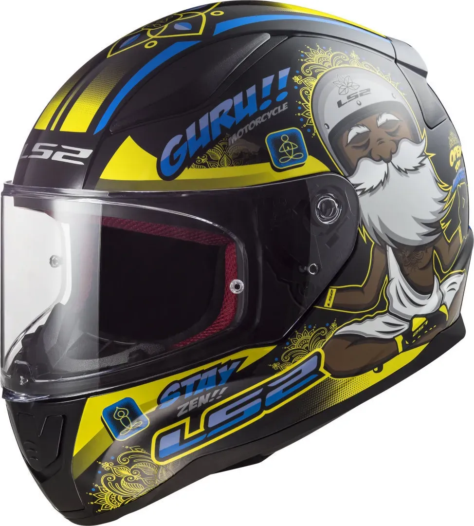 LS2 FF353 Rapid Buddha Helm, zwart-geel, XL Voorman