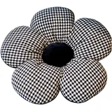 AIBOTY Hahnentritt-Blumenkissen Auto-Po-Kissen Blumen-Wurfkissen Sonnenblumenkissen Bodenkissen Blumenförmiges Stuhlkissen Rückenschläferkissen Zimmerdekoration,Plaid d,45x45cm/11.7inch