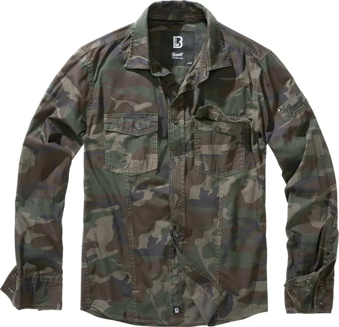 Brandit SlimFit Overhemd, groen, XL Voorman