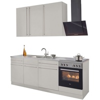 wiho Küchen Küchenzeile »Chicago«, ohne E-Geräte, Breite 220 cm, beige