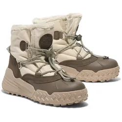 Winterboots TIMBERLAND "MORIAH RANGE MID WARM LINED WATERPROOF SNOW BOOT", Damen, Gr. 36, beige (natural woven), Leder, Textil, sportlich, Schuhe, Snowboots, Winterstiefel, Winterschuhe, wasserdicht und gefüttert