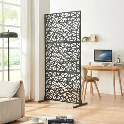 Indoor Trennwand Poskind Stahl 200x100x50 cm Schwarz