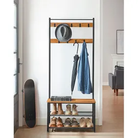 VASAGLE Garderobe 70x32x175 cm schwarz